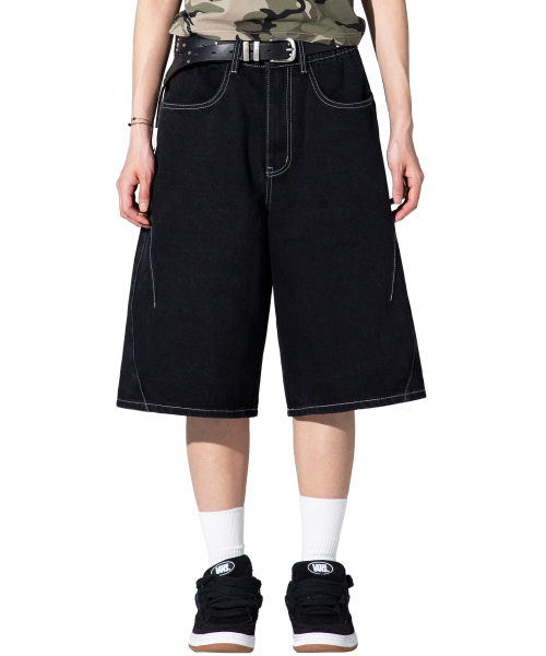 XTONZ(エクストーンズ)の「XP334 スリットバミューダデニムパンツ (ブラック)(その他パンツ・レディース・その他・SMALL/MEDIUM/LARGE)」の3枚目の写真