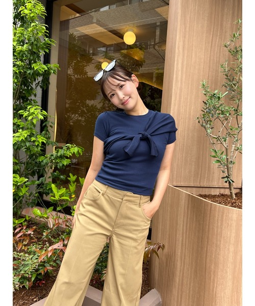 BLUE×PALANG(ブルーパラン)の「【ZOZO限定】PAIR HALF T-SHIRT(Tシャツ/カットソー・レディース・ライトブルー/ネイビー・FREE)」の2枚目の写真