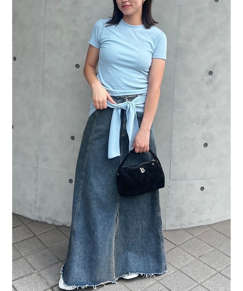 BLUE×PALANG(ブルーパラン)の「【ZOZO限定】PAIR HALF T-SHIRT(Tシャツ/カットソー・レディース・ライトブルー/ネイビー・FREE)」の1枚目の写真