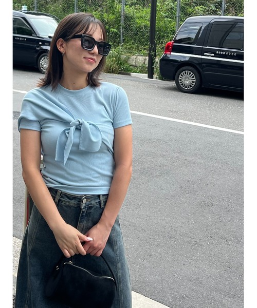 BLUE×PALANG(ブルーパラン)の「【ZOZO限定】PAIR HALF T-SHIRT(Tシャツ/カットソー・レディース・ライトブルー/ネイビー・FREE)」の7枚目の写真