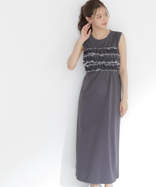 PROPORTION BODY DRESSING(プロポーションボディドレッシング)の「<a>フリルベア付きカットワンピース / 1216249600(ワンピース・レディース・ブラック/イエロー/ダークグレー・MEDIUM/P/S)」の2枚目の写真
