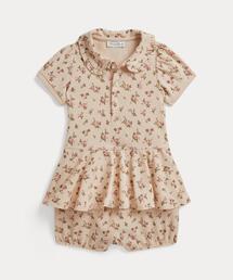 POLO RALPH LAUREN CHILDRENSWEAR（ポロ ラルフ ローレン チルドレンズウェア）の「フローラル ストレッチ メッシュ ペプラム ポロ ショートオール（その他ベビーウェア）」