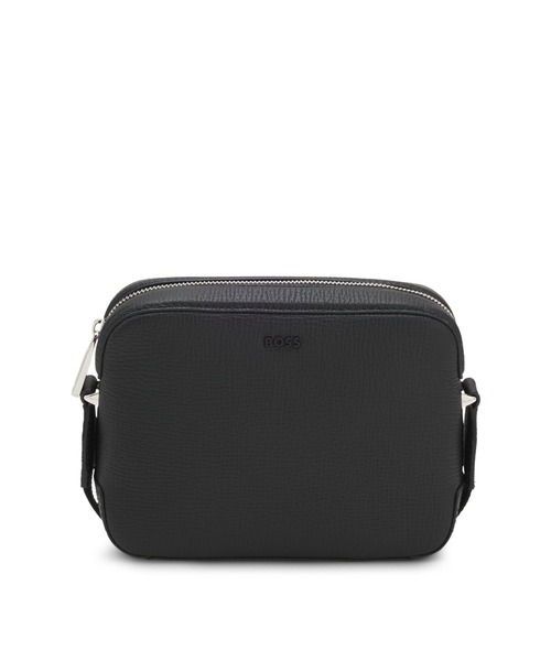 BOSS(ボス)の「クロスボディバッグ グレインレザー ワンポイントロゴ(ショルダーバッグ・メンズ・ブラック・ONESIZE)」の1枚目の写真
