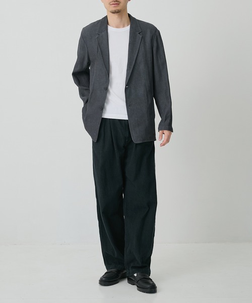 CITY TOKYO(シティトウキョウ)の「【CITY TOKYO/シティートーキョー】Fade linen リラックスジャケット(テーラードジャケット・メンズ・ベージュ/ダークグレー・3/2/1)」の3枚目の写真
