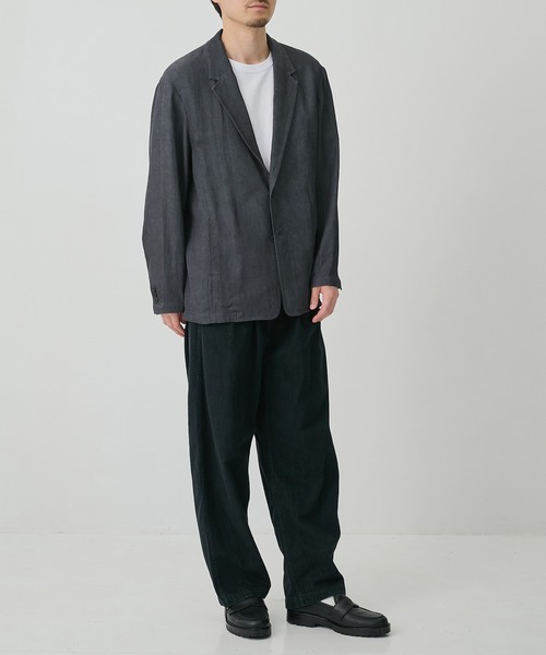 CITY TOKYO(シティトウキョウ)の「【CITY TOKYO/シティートーキョー】Fade linen リラックスジャケット(テーラードジャケット・メンズ・ベージュ/ダークグレー・3/2/1)」の6枚目の写真