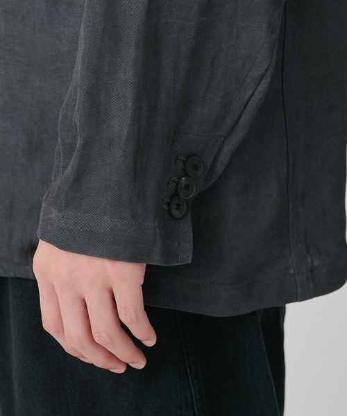 CITY TOKYO(シティトウキョウ)の「【CITY TOKYO/シティートーキョー】Fade linen リラックスジャケット(テーラードジャケット・メンズ・ベージュ/ダークグレー・3/2/1)」の11枚目の写真