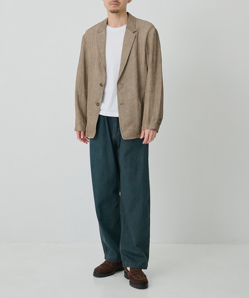 CITY TOKYO(シティトウキョウ)の「【CITY TOKYO/シティートーキョー】Fade linen リラックスジャケット(テーラードジャケット・メンズ・ベージュ/ダークグレー・3/2/1)」の14枚目の写真