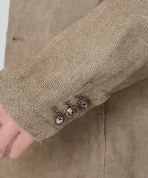 CITY TOKYO(シティトウキョウ)の「【CITY TOKYO/シティートーキョー】Fade linen リラックスジャケット(テーラードジャケット・メンズ・ベージュ/ダークグレー・3/2/1)」の20枚目の写真