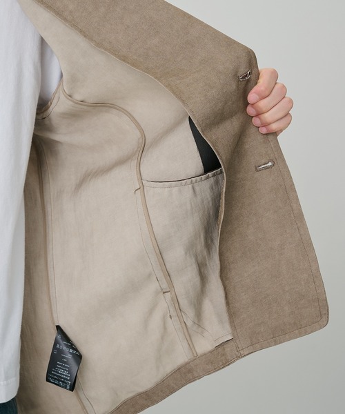 CITY TOKYO(シティトウキョウ)の「【CITY TOKYO/シティートーキョー】Fade linen リラックスジャケット(テーラードジャケット・メンズ・ベージュ/ダークグレー・3/2/1)」の22枚目の写真