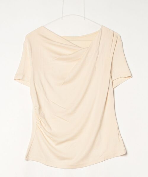 Dream garden(ドリームガーデン)の「ドレープオフショルリブトップス(Tシャツ/カットソー・レディース・ブラック/サーモンピンク/ホワイト/サックスブルー・FREE)」の7枚目の写真