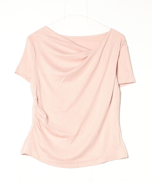 Dream garden(ドリームガーデン)の「ドレープオフショルリブトップス(Tシャツ/カットソー・レディース・ブラック/サーモンピンク/ホワイト/サックスブルー・FREE)」の9枚目の写真