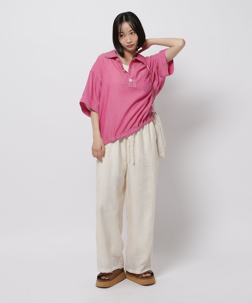 niko and...(ニコアンド)の「シアーリーフジャガードパンツ(その他パンツ・レディース・アイボリー/ブラック/オレンジ・FREE)」の16枚目の写真