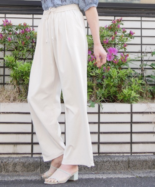DISKEEN SURE(ディスキーンシュアー)の「腰周りすっきり見え!きれいめタックワイドパンツ(その他パンツ・レディース・イエロー/ホワイト/オフホワイト/アイボリー/チャコール/ブラック・FREE)」の22枚目の写真