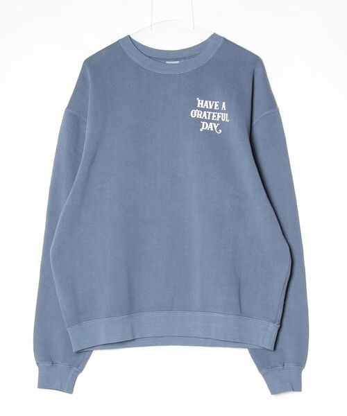 ROSE BUD(ローズバッド)の「HAVE A GREATFUL DAY CREW SWEATSHIRT(スウェット・レディース・チャコールグレー/グリーン/ネイビー・L/S)」の1枚目の写真