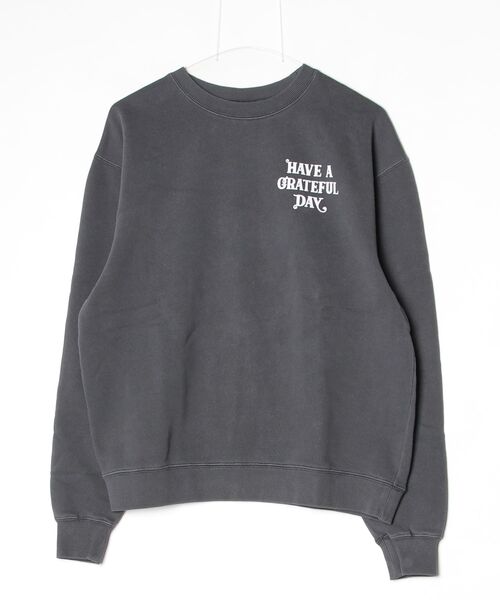 ROSE BUD(ローズバッド)の「HAVE A GREATFUL DAY CREW SWEATSHIRT(スウェット・レディース・チャコールグレー/グリーン/ネイビー・L/S)」の2枚目の写真