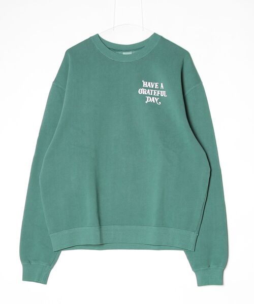 ROSE BUD(ローズバッド)の「HAVE A GREATFUL DAY CREW SWEATSHIRT(スウェット・レディース・チャコールグレー/グリーン/ネイビー・L/S)」の3枚目の写真