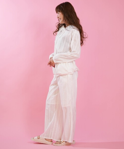 Hula Lani(フララニ)の「HULALANI/フララニ レディース ジップアップパーカー 長袖 羽織り ワンポイント 263HU2JK071(シャツ/ブラウス・レディース・ホワイト/ブルー/ピンク・FREE)」の9枚目の写真