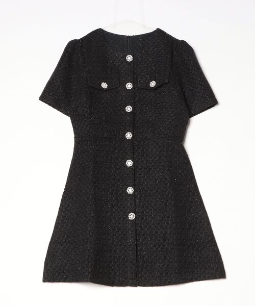 YUGA(ユーガ)の「YUGA_YGMC Korean-style Summer tweed dress(ワンピース・レディース・ブラック/ライトピンク・FREE)」の2枚目の写真