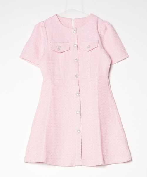 YUGA(ユーガ)の「YUGA_YGMC Korean-style Summer tweed dress(ワンピース・レディース・ブラック/ライトピンク・FREE)」の5枚目の写真