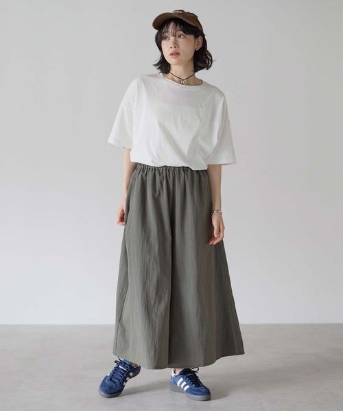 HEART MARKET(ハートマーケット)の「やわらかスラブギャザーワイドガウチョ(その他パンツ・レディース・チャコール/ナチュラル/ブラック/グレイッシュベージュ/カーキ・MEDIUM/LARGE)」の1枚目の写真