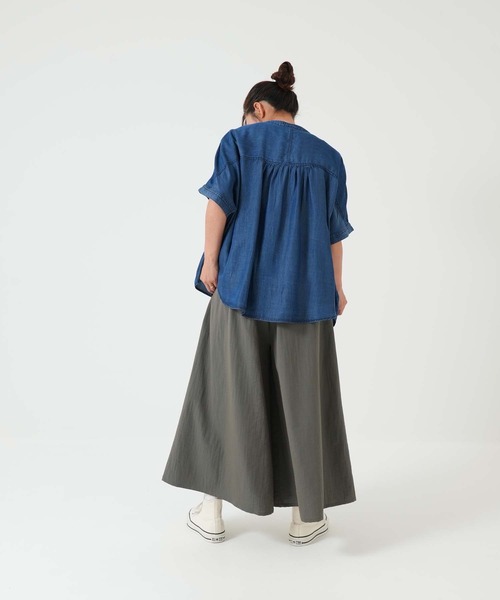 HEART MARKET(ハートマーケット)の「やわらかスラブギャザーワイドガウチョ(その他パンツ・レディース・チャコール/ナチュラル/ブラック/グレイッシュベージュ/カーキ・MEDIUM/LARGE)」の14枚目の写真