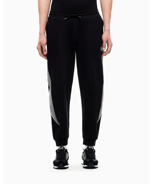 EMPORIO ARMANI EA7(エンポリオアルマーニイーエーセブン)の「<オンライン限定>【エンポリオ アルマーニ EA7】スリムフィット ジョガーパンツ コットンジャージー(スウェットパンツ・メンズ・ブラック・MEDIUM/SMALL/X-LARGE/X-SMALL/LARGE)」の2枚目の写真