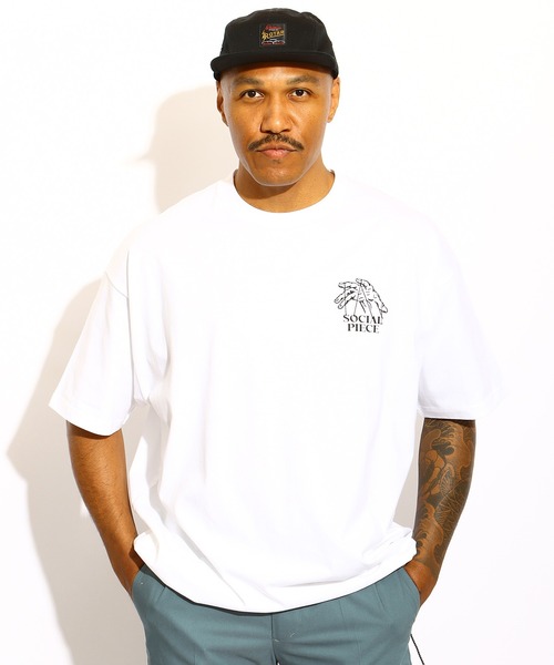 ROTAR(ローター)の「SOCIAL PIECE draw cord Tee(Tシャツ/カットソー・メンズ・ホワイト/ブラック・X-LARGE/LARGE/MEDIUM)」の1枚目の写真