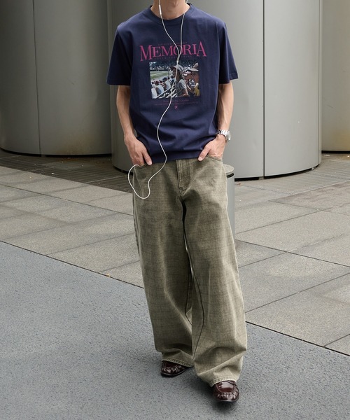 Perushu（ペルーシュ）の「Graphic Assorted Print T-Shirt／グラフィックアソートプリントTシャツ（Tシャツ/カットソー・メンズ・ブラック/ネイビー/オフホワイト/ホワイト系その他/グリーン・MEDIUM/LARGE）」の19枚目の写真