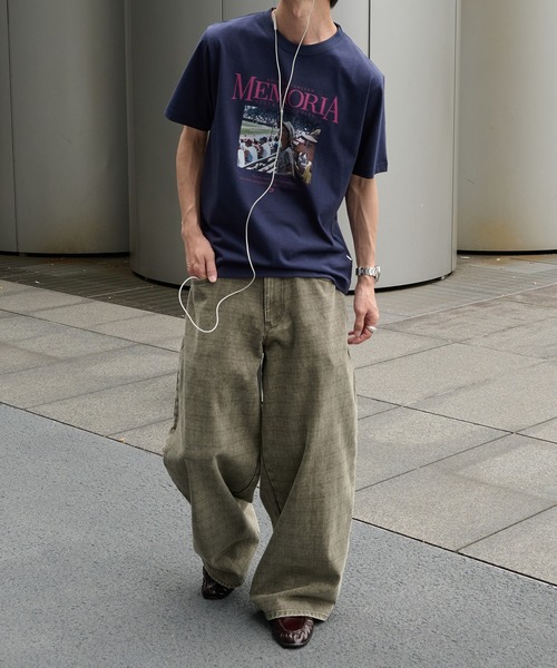 Perushu（ペルーシュ）の「Graphic Assorted Print T-Shirt／グラフィックアソートプリントTシャツ（Tシャツ/カットソー・メンズ・ブラック/ネイビー/オフホワイト/ホワイト系その他/グリーン・MEDIUM/LARGE）」の18枚目の写真