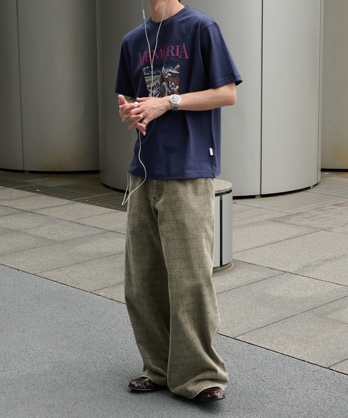 Perushu（ペルーシュ）の「Graphic Assorted Print T-Shirt／グラフィックアソートプリントTシャツ（Tシャツ/カットソー・メンズ・ブラック/ネイビー/オフホワイト/ホワイト系その他/グリーン・MEDIUM/LARGE）」の17枚目の写真