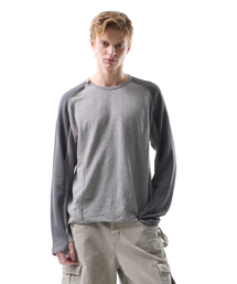 LEARVE（ルアブ）の「レイナー スラブ ワッフル ジッパー ロングスリーブ グレー（Tシャツ/カットソー）」