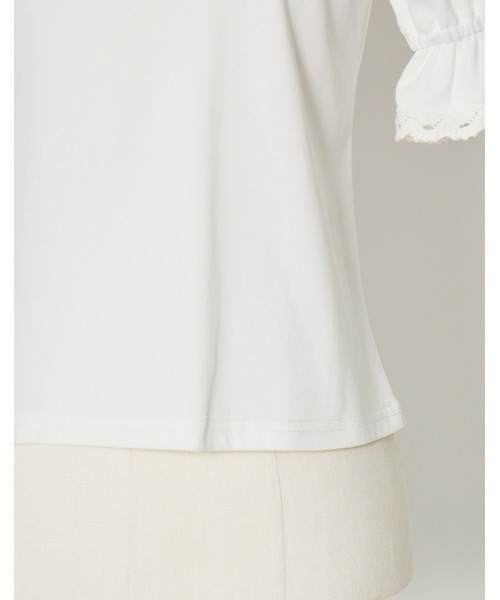 Fiorforte(フィオルフォルテ)の「puff sleeve rose T-shirt(Tシャツ/カットソー・レディース・ピンク/ホワイト・FREE)」の12枚目の写真