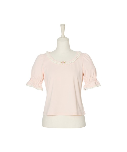 Fiorforte(フィオルフォルテ)の「puff sleeve rose T-shirt(Tシャツ/カットソー・レディース・ピンク/ホワイト・FREE)」の21枚目の写真
