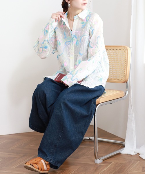 FUNALIVE(ファンアライブ)の「je crois soi カラフル刺繍ブラウス 長袖(シャツ/ブラウス・レディース・オフホワイト・FREE)」の7枚目の写真