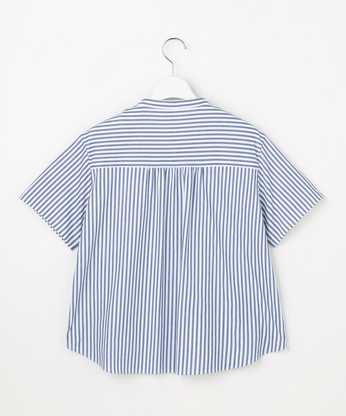 J.PRESS Ladies（J.プレス レディス）の「【一枚で着映え】ストライプジャージー バンドカラー シャツブラウス（Tシャツ/カットソー・レディース・ネイビー系1/ブラウン系1/ブラック系1・SMALL）」の13枚目の写真