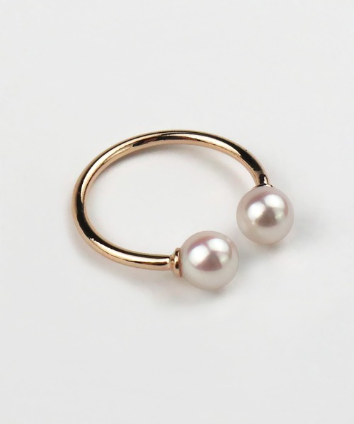 Seashore Uwajima Akoya Pearls(シーショアウワジマアコヤシンジュ)の「あこや真珠 2珠付 リング(リング・レディース・ピンクゴールド/ゴールド/シルバー・フリー)」の3枚目の写真
