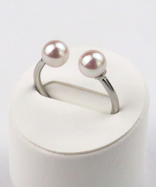 Seashore Uwajima Akoya Pearls(シーショアウワジマアコヤシンジュ)の「あこや真珠 2珠付 リング(リング・レディース・ピンクゴールド/ゴールド/シルバー・フリー)」の9枚目の写真
