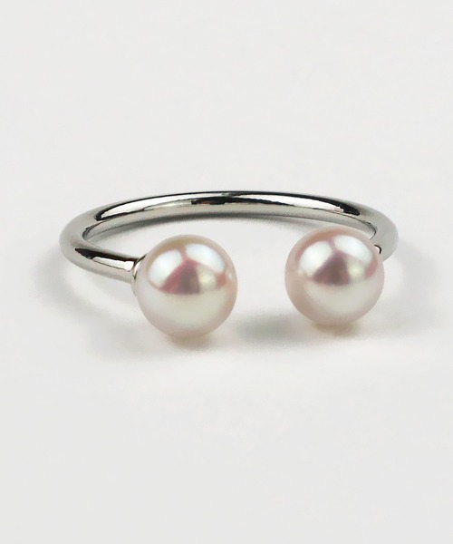 Seashore Uwajima Akoya Pearls(シーショアウワジマアコヤシンジュ)の「あこや真珠 2珠付 リング(リング・レディース・ピンクゴールド/ゴールド/シルバー・フリー)」の10枚目の写真