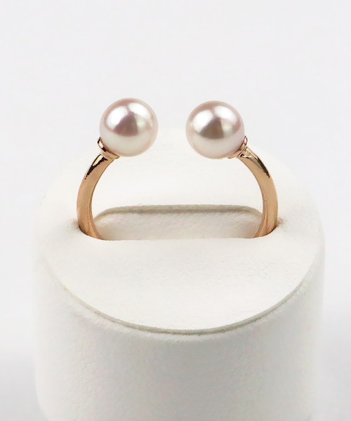 Seashore Uwajima Akoya Pearls(シーショアウワジマアコヤシンジュ)の「あこや真珠 2珠付 リング(リング・レディース・ピンクゴールド/ゴールド/シルバー・フリー)」の16枚目の写真