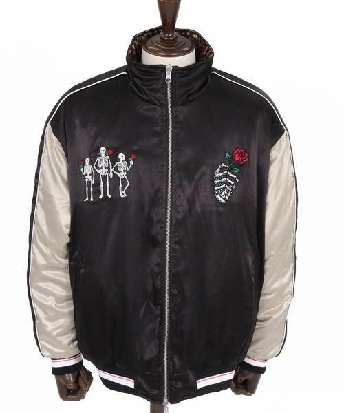 GLIMCLAP（グリムクラップ）の「mj11697-Reversible Souvenir Bomber Jacket リバーシブルスーベニアジャケット(211-011-gla-cg)（スカジャン・メンズ・ホワイト×ブラック/ブラック×ブラック・L/M/S）」の22枚目の写真