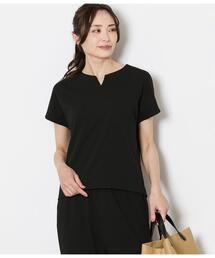 NEWYORKER（ニューヨーカー）の「キーネックパールビジュープルオーバー レディース セットアップ対応 イージーケア（Tシャツ/カットソー）」