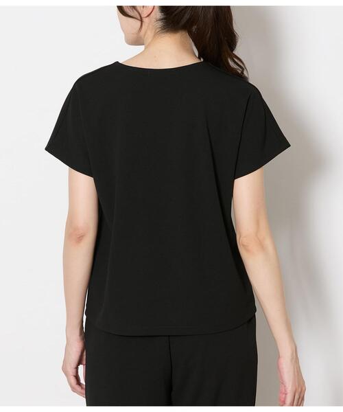 NEWYORKER（ニューヨーカー）の「キーネックパールビジュープルオーバー レディース セットアップ対応 イージーケア（Tシャツ/カットソー・レディース・ブラック/ネイビー・MEDIUM/LARGE）」の16枚目の写真