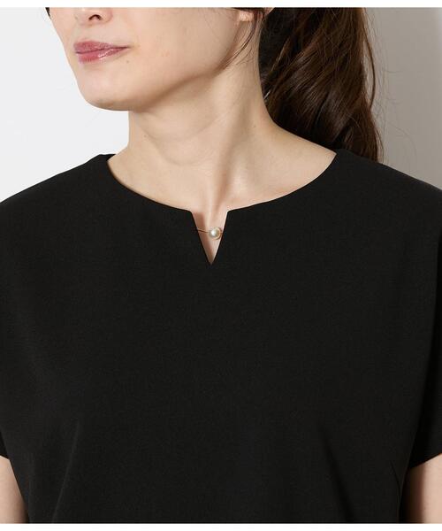 NEWYORKER（ニューヨーカー）の「キーネックパールビジュープルオーバー レディース セットアップ対応 イージーケア（Tシャツ/カットソー・レディース・ブラック/ネイビー・MEDIUM/LARGE）」の17枚目の写真