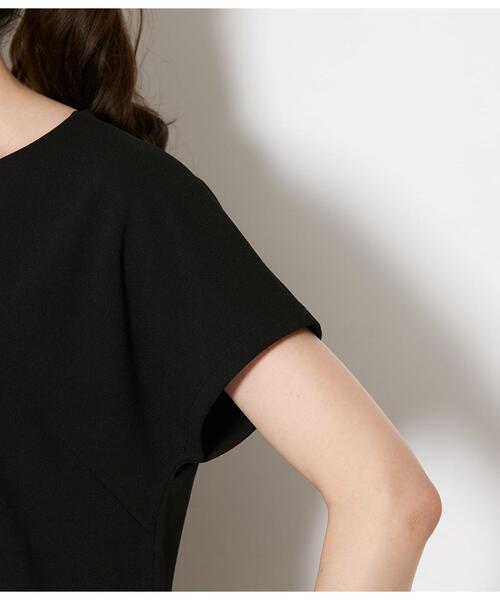 NEWYORKER（ニューヨーカー）の「キーネックパールビジュープルオーバー レディース セットアップ対応 イージーケア（Tシャツ/カットソー・レディース・ブラック/ネイビー・MEDIUM/LARGE）」の5枚目の写真