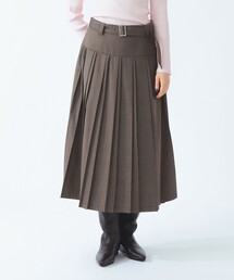 チェック プリーツ ミディ スカート