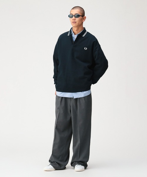 FRED PERRY(フレッドペリー)の「【別注】FRED PERRY / Pique Long Sleeve Polo Shirt(ポロシャツ・メンズ・ブラック/ネイビー/ブラウン系その他・L/M/XL/S)」の4枚目の写真