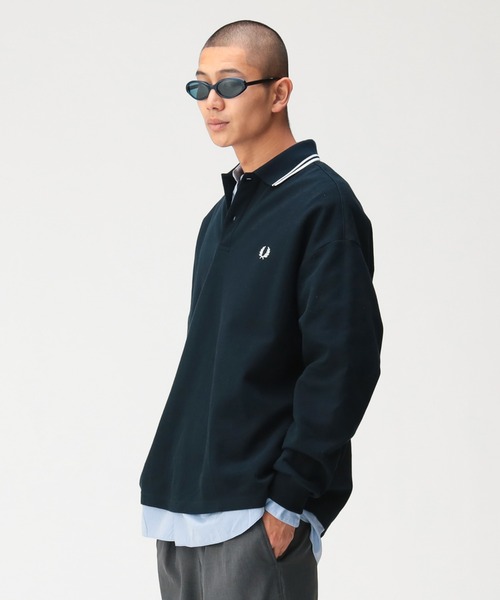 FRED PERRY(フレッドペリー)の「【別注】FRED PERRY / Pique Long Sleeve Polo Shirt(ポロシャツ・メンズ・ブラック/ネイビー/ブラウン系その他・L/M/XL/S)」の6枚目の写真