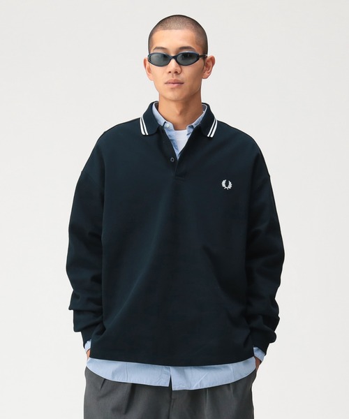 FRED PERRY(フレッドペリー)の「【別注】FRED PERRY / Pique Long Sleeve Polo Shirt(ポロシャツ・メンズ・ブラック/ネイビー/ブラウン系その他・L/M/XL/S)」の7枚目の写真