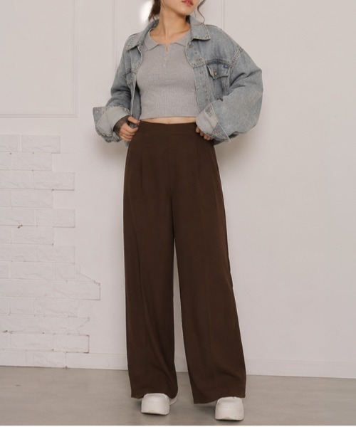 GORGE(ゴージ)の「《さらしぼ・楽ちん》イージーパンツ/ナチュラル×リラックス/春夏/全3色(その他パンツ・レディース・チャコール/ブラック/ダークブラウン・F)」の3枚目の写真