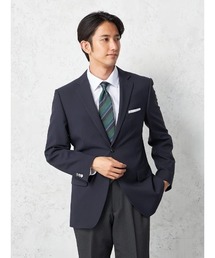 紺ブレザー ジャケット 2つボタン ネイビー 無地 ストレッチ メタルボタン 【セットアップ対応】
